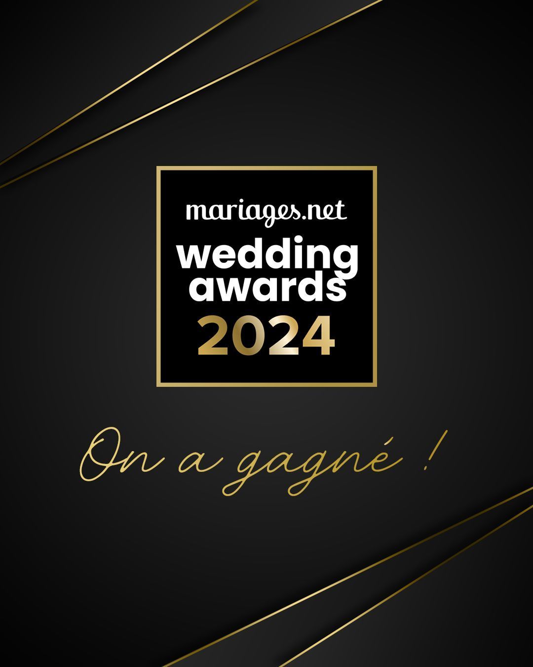 Wedding Award 2024 de mariages.net remporté par Gaëtan Balicki